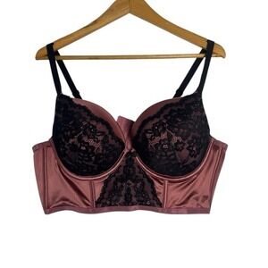 Torrid XO Plunge Bra Long Line size 40D Underwire Padded Multiway Straps